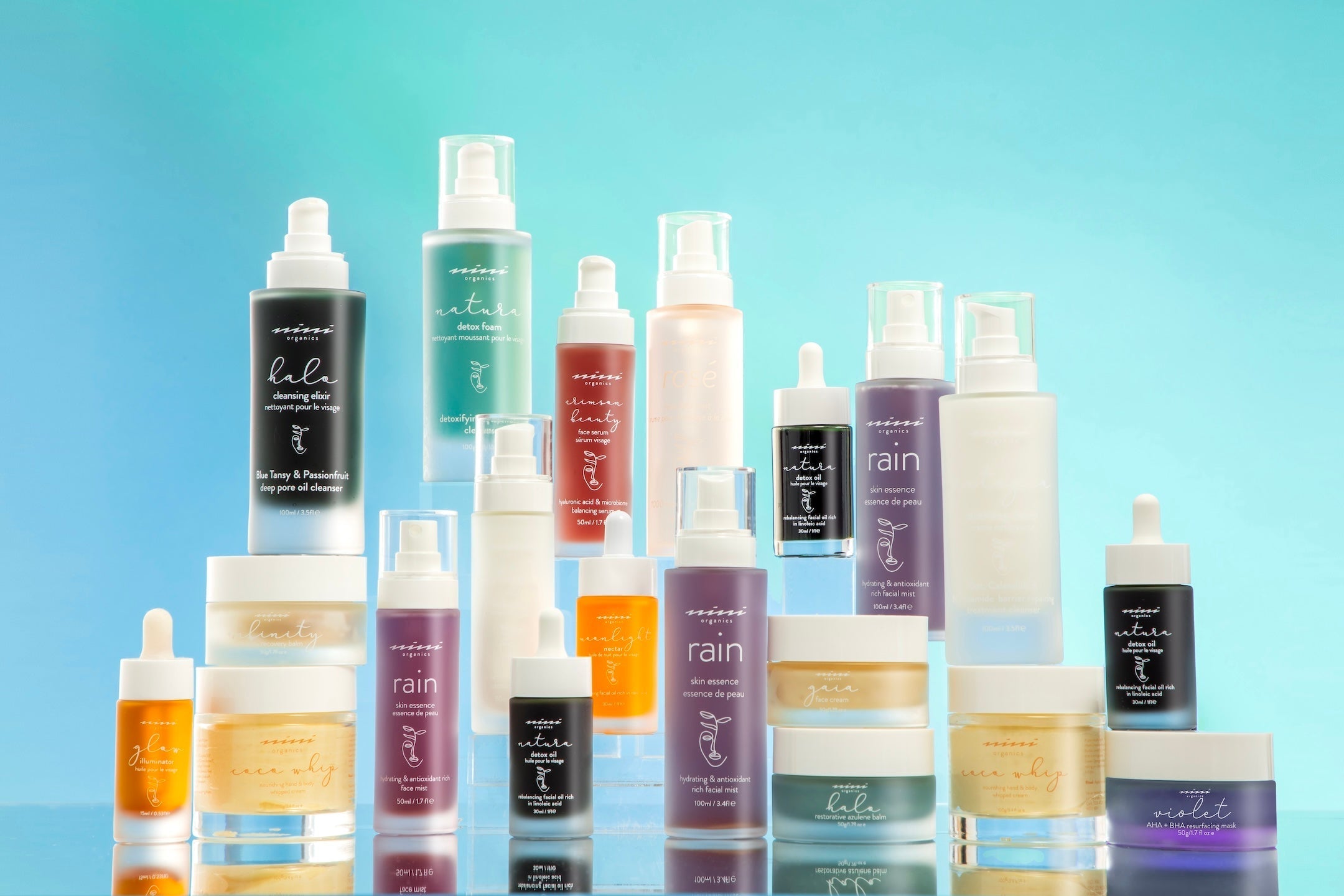 A collection of NINI Organics products that use the best skincare ingredients.